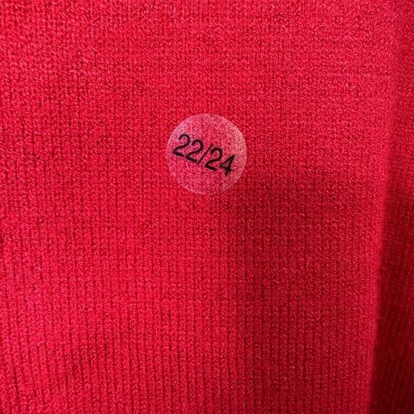 Lane Bryant Red Pullover Sweater Gold Button Shoulder Detail Women's Size 22/24 - Picture 4 of 12